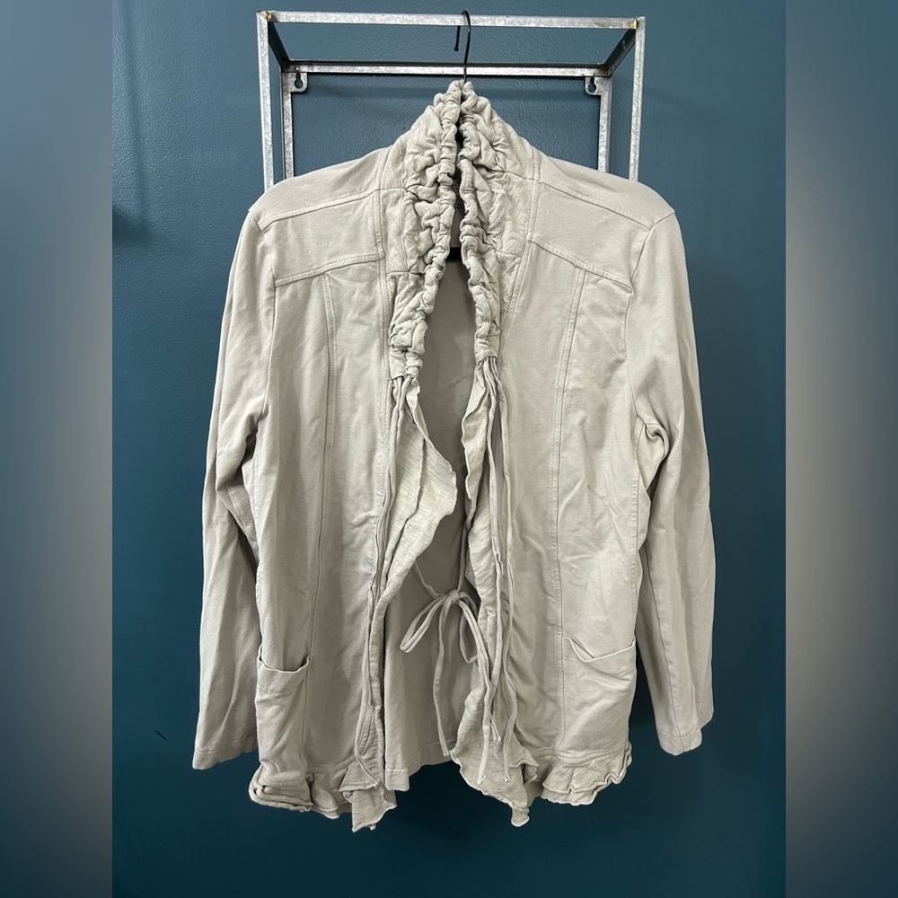 Neon Buddha Utility Jacket with Ruffle Accents